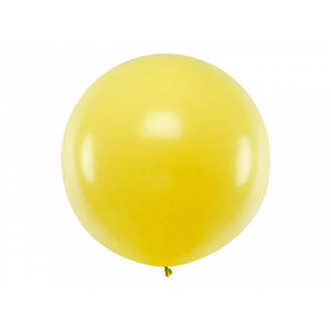 PartyDeco Guľatý latexový Jumbo balón 1m žltý
