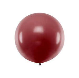PartyDeco Guľatý latexový Jumbo balón 1m bordový