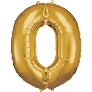 Amscan Balónik fóliový narodeninové číslo 0 zlatý 86cm
