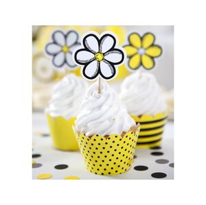 PartyDeco Ozdoby na cupcakes - Kvety 6 ks