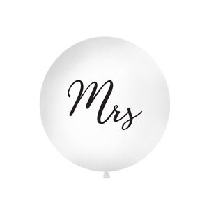 PartyDeco Guľatý latexový jumbo balón 1M biely MRS