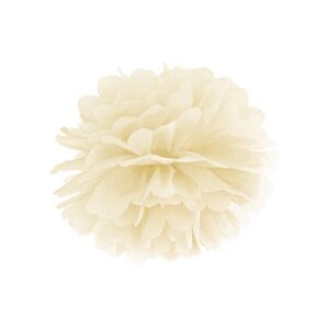 PartyDeco Pompom v tvare kvetu krémový 35 cm