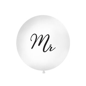 PartyDeco Guľatý latexový jumbo balón 1M biely MR