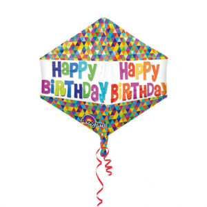 Amscan Fóliový balón Happy Birthaday GEO 43 x 53 cm
