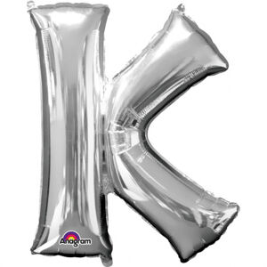 Amscan Fóliový balónik písmeno K 86 cm strieborný