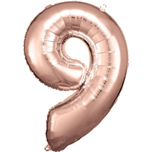 Amscan Balónik fóliový narodeninové číslo 9 ružovo-zlatý 86 cm