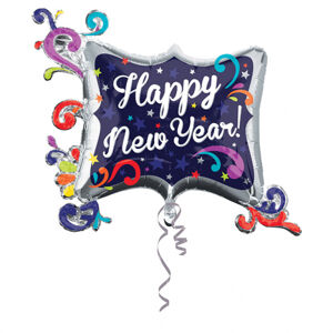 Amscan Fóliový balón Happy New Year - špirály