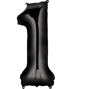 Amscan Balónik fóliový narodeninové číslo 1 čierny 86cm