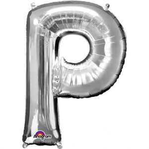 Amscan Mini fóliový balónik písmeno P 33 cm strieborný