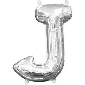 Amscan Mini fóliový balónik písmeno J 33 cm strieborný