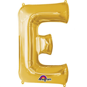 Amscan Mini fóliový balónik písmeno E 33 cm zlatý