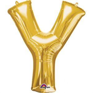 Amscan Mini fóliový balónik písmeno Y 33 cm zlatý