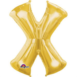 Amscan Mini fóliový balónik písmeno X 33 cm zlatý