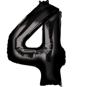 Amscan Balónik fóliový narodeninové číslo 4 čierny 86 cm