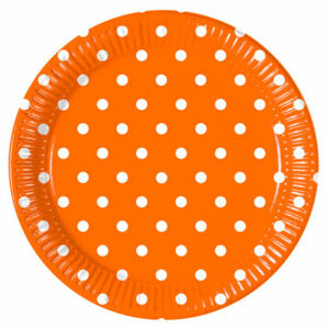 Procos Bodkované taniere - oranžové 8 ks