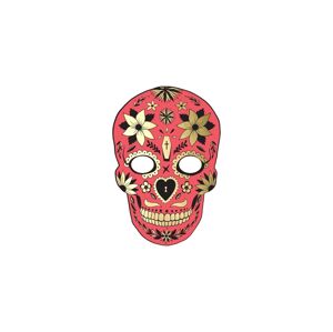 PartyDeco Maska s motívom Dňa mŕtvych červená