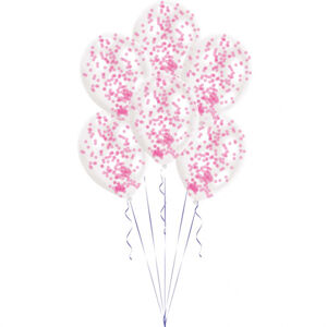 Amscan Latexové balóny s konfetami ružové 6 ks