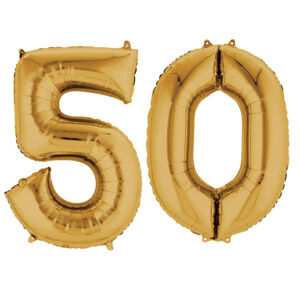Amscan Fóliový balón v tvare čísla 50 zlatý