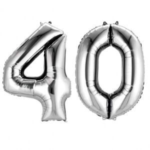 Amscan Fóliový balón v tvare čísla 40 strieborný