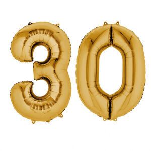 Amscan Fóliový balón v tvare čísla 30 zlatý