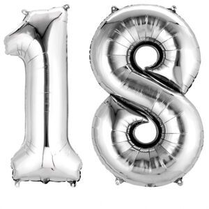 Amscan Fóliový balón v tvare čísla 18 strieborný