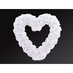 PartyDeco Dekorácia - Biele srdce 50 cm