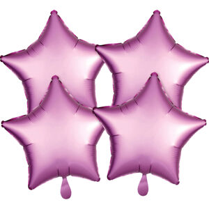 Amscan Fóliové balóny sada hviezdy satén - ružové 4 ks