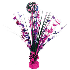 Amscan Dekorácia na oslavu - trblietavé 50. narodeniny (ružová)