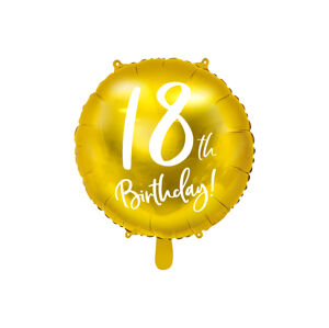 PartyDeco Fóliový balón - 18tka (zlatý)