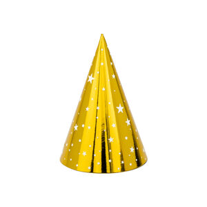 PartyDeco Párty klobúčiky - Zlaté s hviezdami