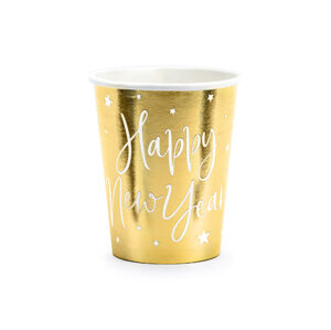 PartyDeco Papierové poháre - Šťastný nový rok