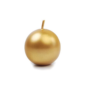 PartyDeco Sviečka - guľa, metalická zlatá 4,5 cm
