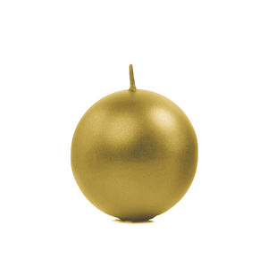 PartyDeco Sviečka - guľa metalická zlatá 6 cm