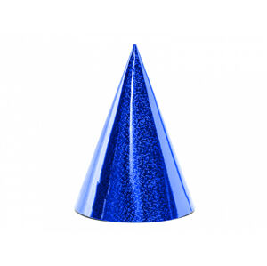 PartyDeco Párty klobúčiky - holografické modré