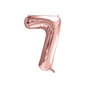 PartyDeco Fóliový balón narodeninové číslo 7 ružovo-zlatý