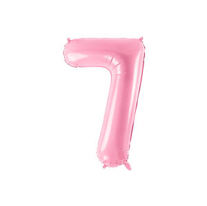 PartyDeco Fóliový balón narodeninové číslo 7 ružový 86cm