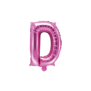 PartyDeco Fóliový balón Mini - Písmeno D 35 cm ružový