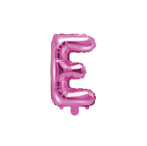 PartyDeco Fóliový balón Mini - Písmeno E 35 cm ružový