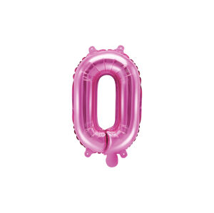 PartyDeco Fóliový balón Mini - Písmeno O 35 cm ružový