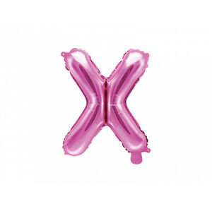 PartyDeco Fóliový balón Mini - Písmeno X 35 cm ružový