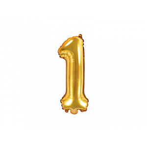 PartyDeco Fóliový balón Mini - Číslo 1 zlatý 35cm