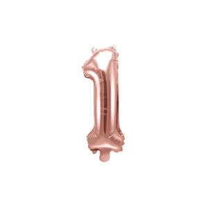 PartyDeco Fóliový balón Mini - Číslo 1 ružovo-zlatý