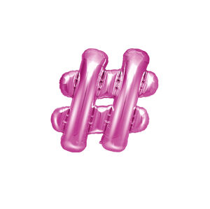 PartyDeco Fóliový balón Mini - Symbol # 35cm ružový