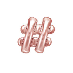 PartyDeco Fóliový balón Mini - Symbol # 35cm ružovo-zlatý