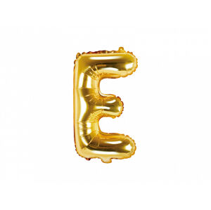 PartyDeco Fóliový balón Mini - Písmeno E 35cm zlatý