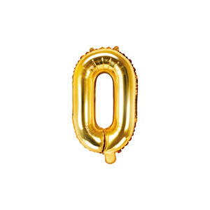 PartyDeco Fóliový balón Mini - Písmeno O 35cm zlatý