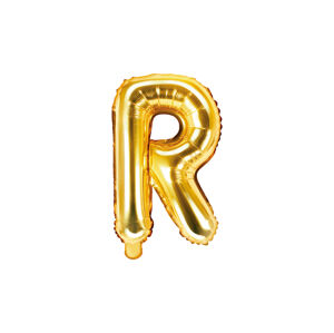 PartyDeco Fóliový balón Mini - Písmeno R 35cm zlatý