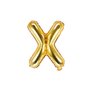 PartyDeco Fóliový balón Mini - Písmeno X 35cm zlatý