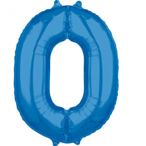 Amscan Fóliový balón narodeninové číslo 0 modrý 66cm