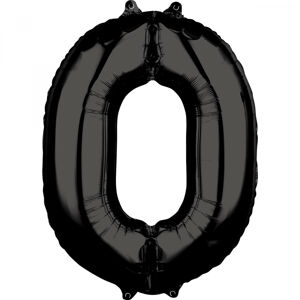 Amscan Fóliový balón narodeninové číslo 0 čierny 66cm